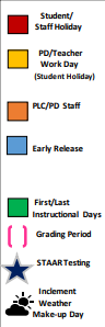 District School Academic Calendar Legend for Laura Ingalls Wilder Intermediate