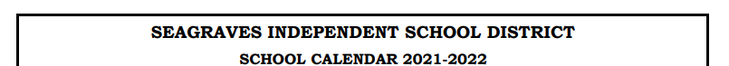District School Academic Calendar for Seagraves Elementary