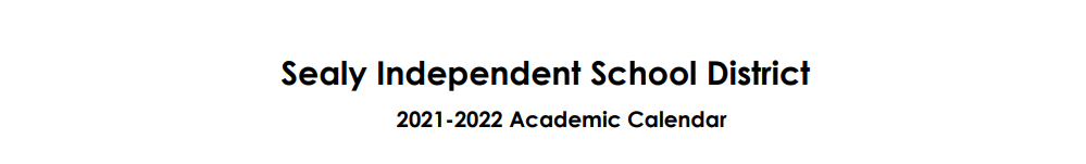 District School Academic Calendar for Sealy J H