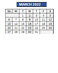 District School Academic Calendar for John Muir Elementary School for March 2022