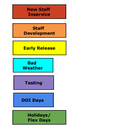 District School Academic Calendar Legend for Seminole Elementary