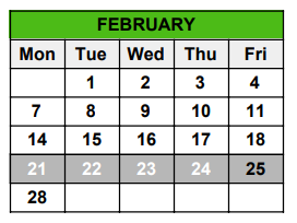 District School Academic Calendar for Seminole County Elementary School for February 2022