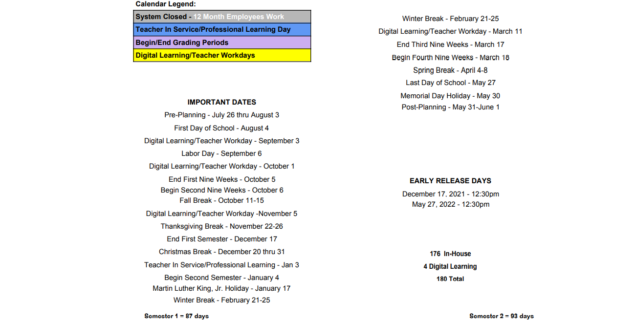 District School Academic Calendar Key for Seminole County Crossroads Alternative School