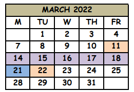 District School Academic Calendar for Evans Elementary School for March 2022