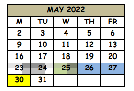 District School Academic Calendar for Seminole County Detention Center for May 2022