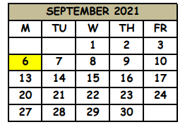 District School Academic Calendar for Highlands Elementary School for September 2021