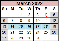 District School Academic Calendar for Seymour High School for March 2022