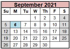 District School Academic Calendar for Seymour Middle School for September 2021
