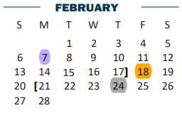 District School Academic Calendar for Elementary Aep for February 2022