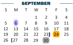 District School Academic Calendar for Beto House for September 2021