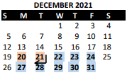 District School Academic Calendar for Apache Elem for December 2021