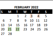 District School Academic Calendar for Prairie Elem for February 2022