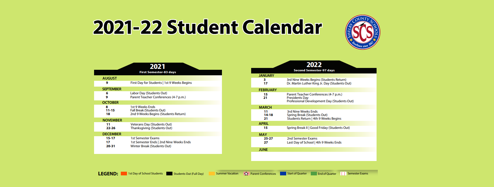 District School Academic Calendar Key for Elmore Park Middle School