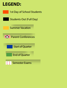 District School Academic Calendar Legend for Bartlett Elementary School