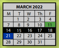 District School Academic Calendar for Millington Middle School for March 2022