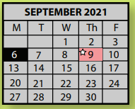 District School Academic Calendar for Sycamore Elementary School for September 2021