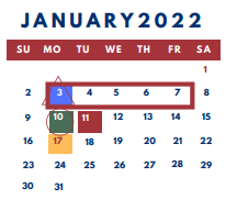 District School Academic Calendar for Painted Stone Elementary for January 2022