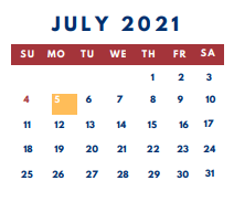 District School Academic Calendar for Columbiana Middle School for July 2021