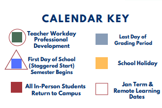 District School Academic Calendar Legend for Painted Stone Elementary