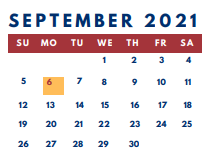District School Academic Calendar for School Of Technology for September 2021
