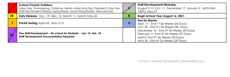 District School Academic Calendar Key for Shelbyville School
