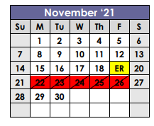 District School Academic Calendar for Shelbyville School for November 2021