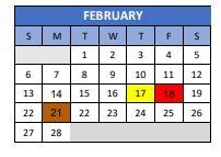 District School Academic Calendar for Shepherd High School for February 2022