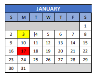 District School Academic Calendar for Shepherd High School for January 2022