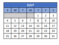 District School Academic Calendar for Shepherd Primary for July 2021