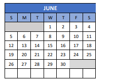 District School Academic Calendar for Shepherd Primary for June 2022