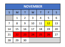 District School Academic Calendar for Shepherd High School for November 2021