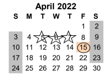 District School Academic Calendar for E Merle Smith Junior High for April 2022