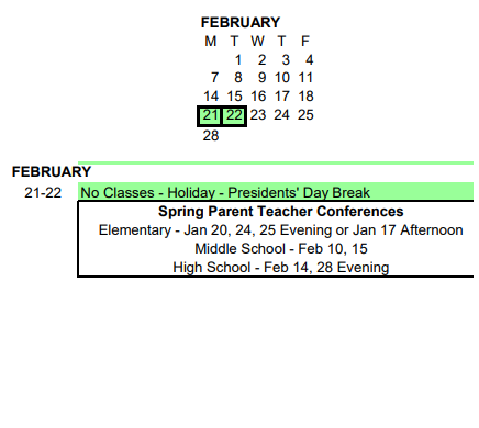 District School Academic Calendar for Joe Foss Alternative Sch - 22 for February 2022