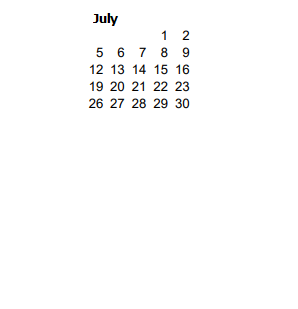 District School Academic Calendar for Challenge Center - 51 for July 2021