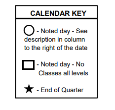 District School Academic Calendar Legend for Oscar Howe Elem - 58