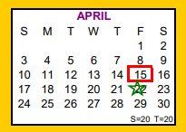 District School Academic Calendar for Skidmore-tynan Junior High for April 2022