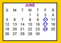 District School Academic Calendar for Skidmore-tynan Junior High for June 2022