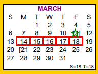 District School Academic Calendar for Skidmore-tynan High School for March 2022