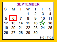 District School Academic Calendar for Skidmore-tynan High School for September 2021