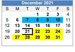 District School Academic Calendar for Austin Elementary for December 2021