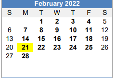 District School Academic Calendar for Austin Elementary for February 2022