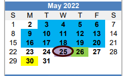 District School Academic Calendar for Austin Elementary for May 2022