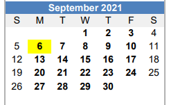 District School Academic Calendar for Austin Elementary for September 2021