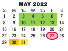 District School Academic Calendar for Smithville Elementary for May 2022