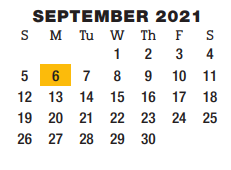 District School Academic Calendar for Smithville Elementary for September 2021