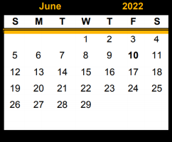 District School Academic Calendar for East El for June 2022