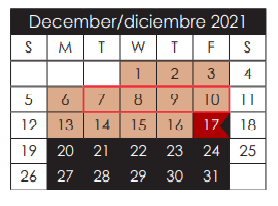 District School Academic Calendar for Hueco Elementary for December 2021