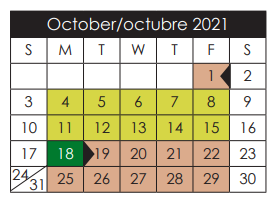 District School Academic Calendar for Salvador Sanchez Middle for October 2021