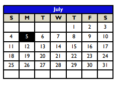 District School Academic Calendar for Somerset Elementary for July 2021