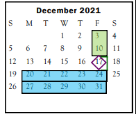 District School Academic Calendar for Sonora Junior High for December 2021